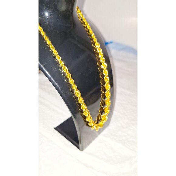 A Monet Women's Rope Chain Necklace High Gold Tone Twisted Links Elegant 80's - Picture 9 of 9